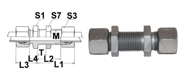Gerade Schottverschraubung SW 27