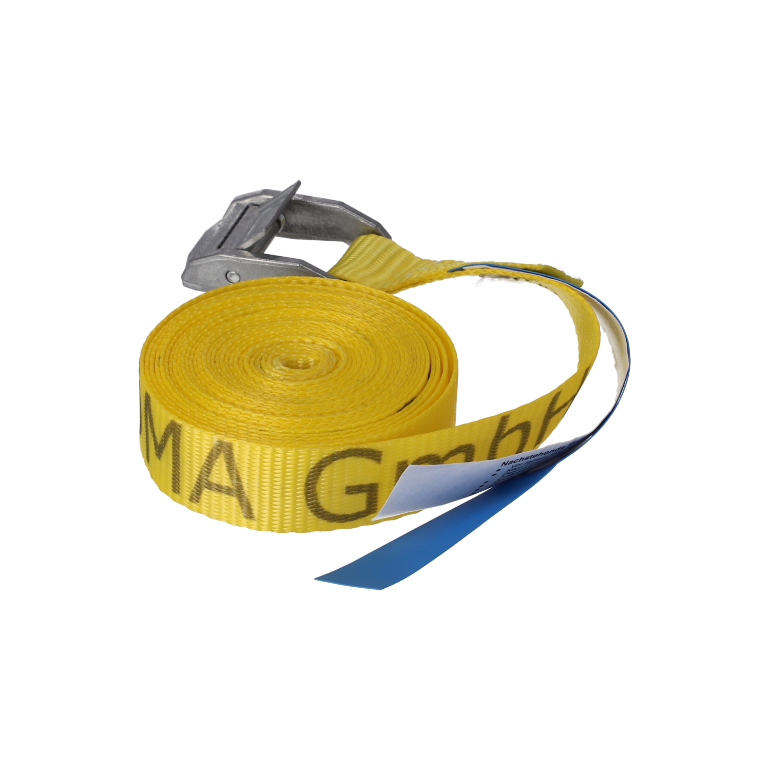 AGROMA Zurrgurt gelb mit Klemmschloss 25 mm / 4 m 250 daN mit AGROMA-Aufdruck