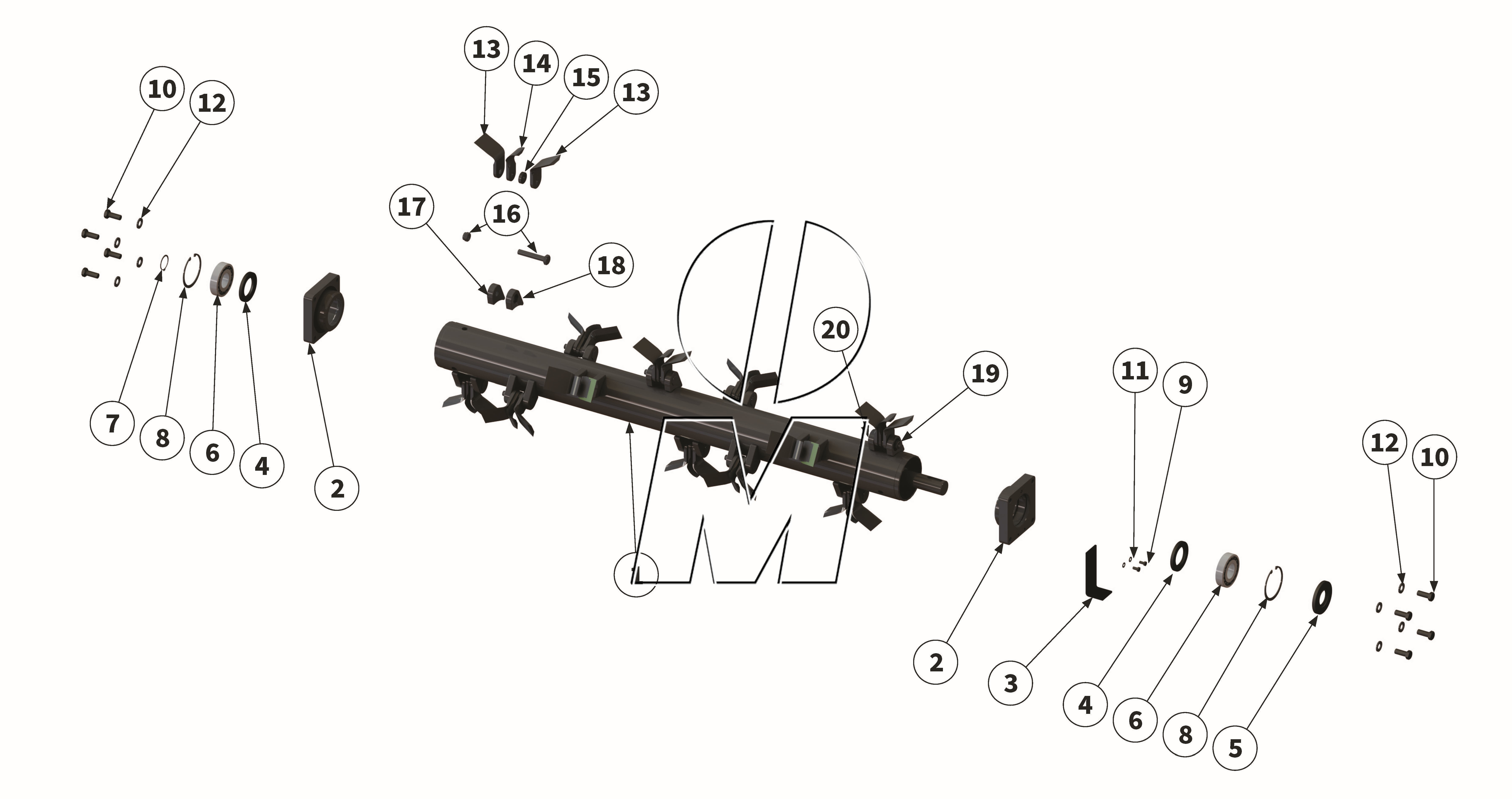 Exploded view 12: Y-blade rotor (P_HS_ET_23_WEL)