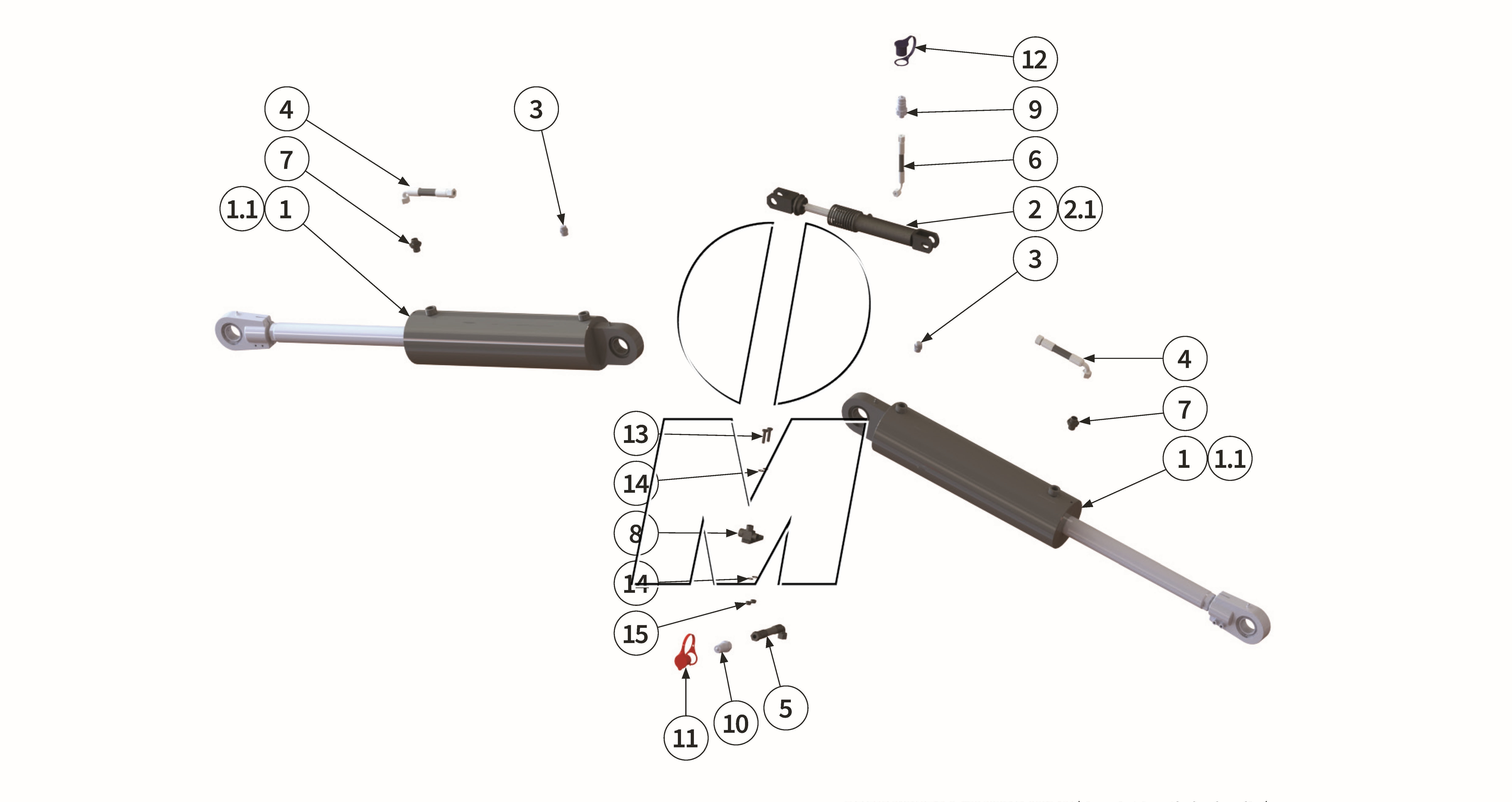 Exploded view 10: 3-point trestle hydraulic (P_MF_ET_24_WEL)