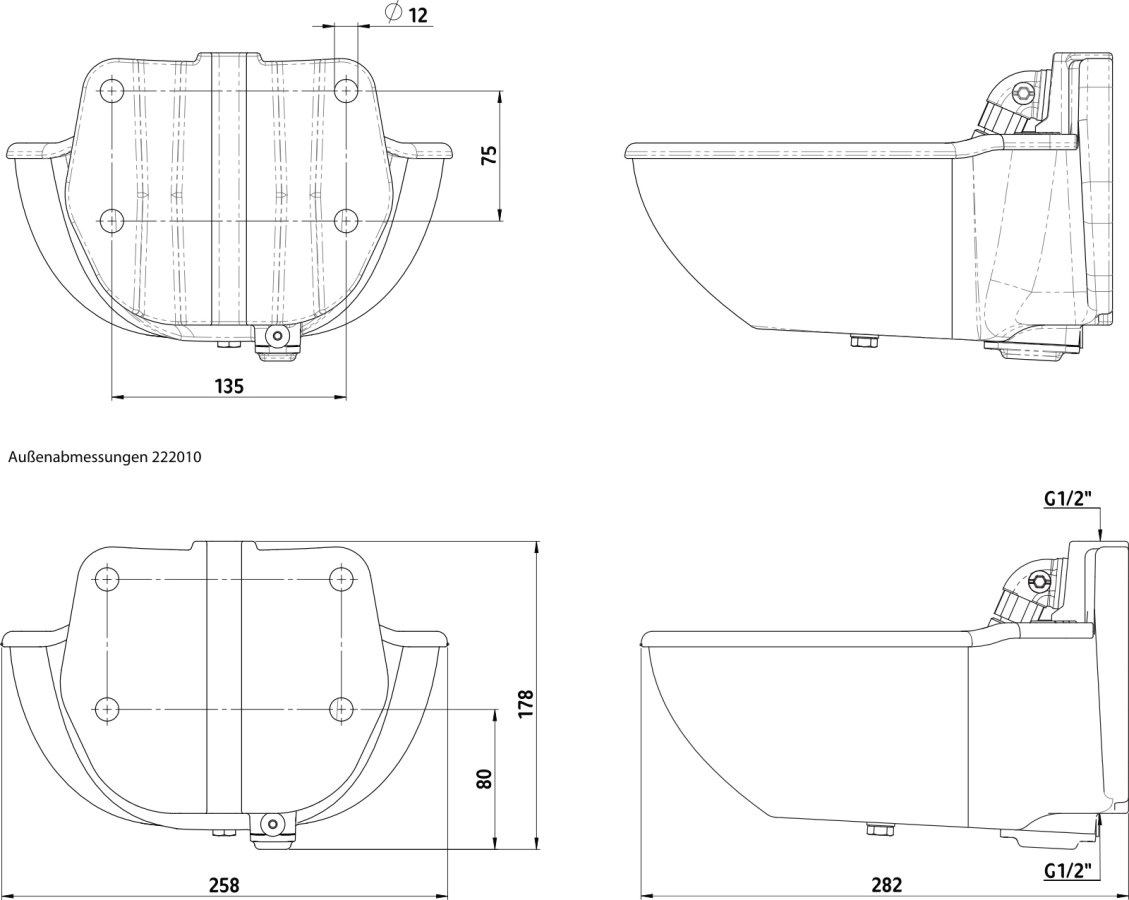KERBL Heizbares Tränkebecken H10 50 Watt