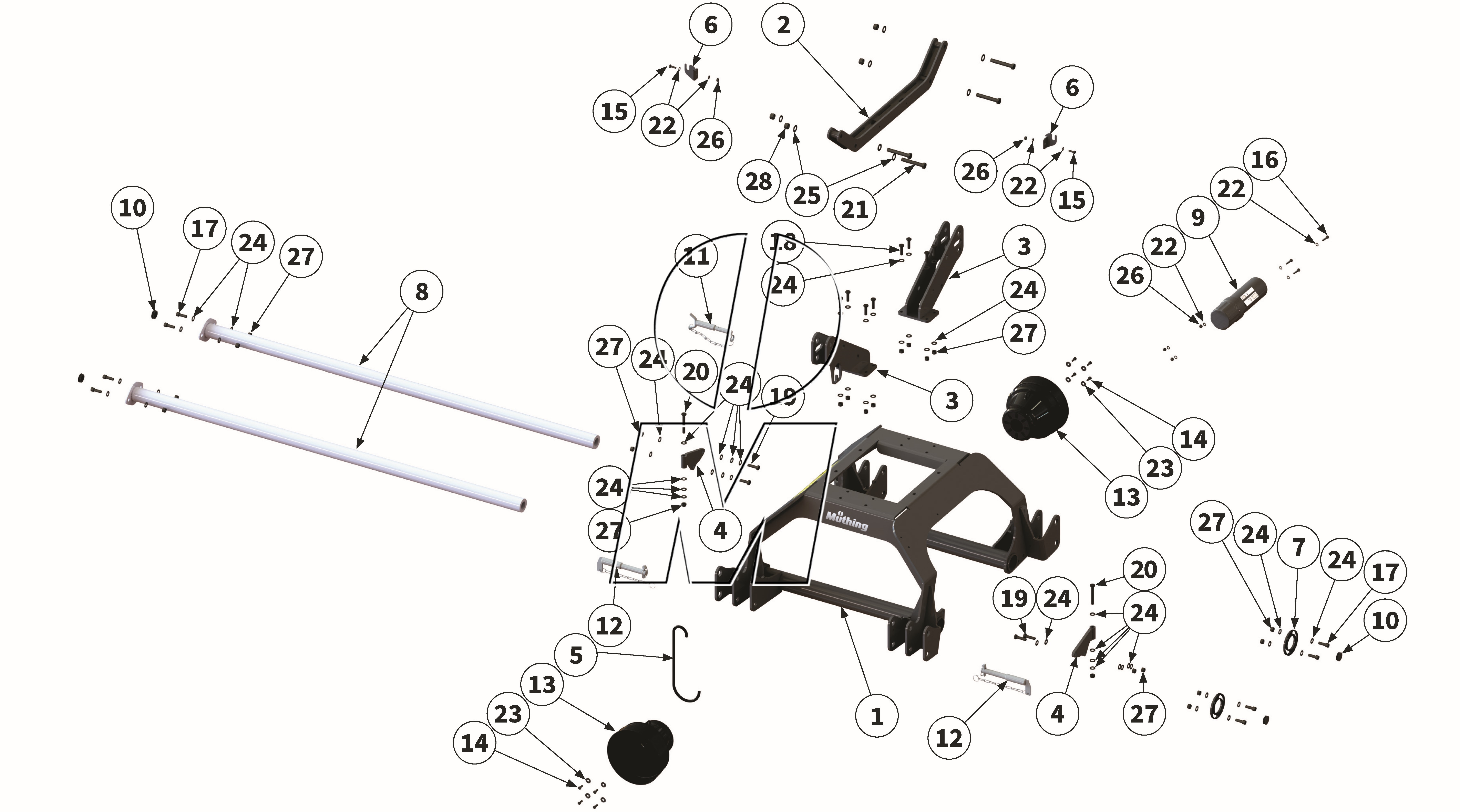 Exploded view 13: Dual headstock (P_L_ET_25_WEL)