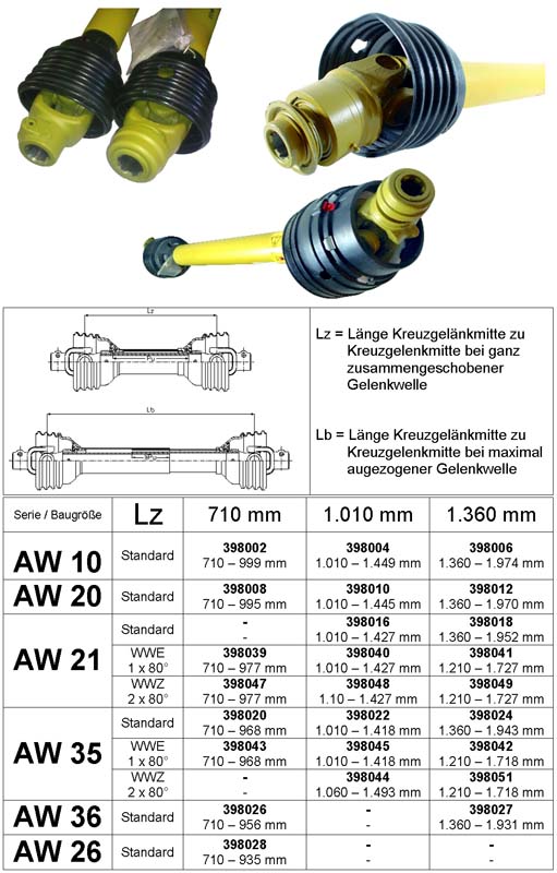 WEASLER Gelenkwelle