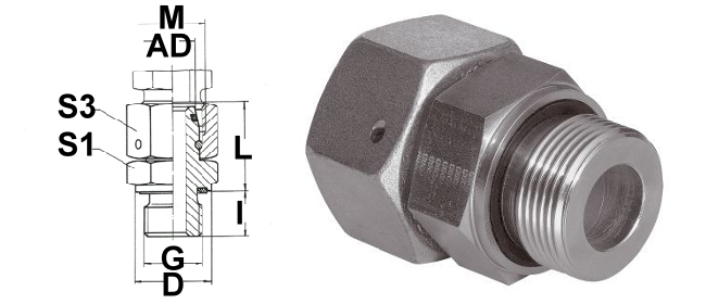 Screw-in socket with sealing cone SW 19