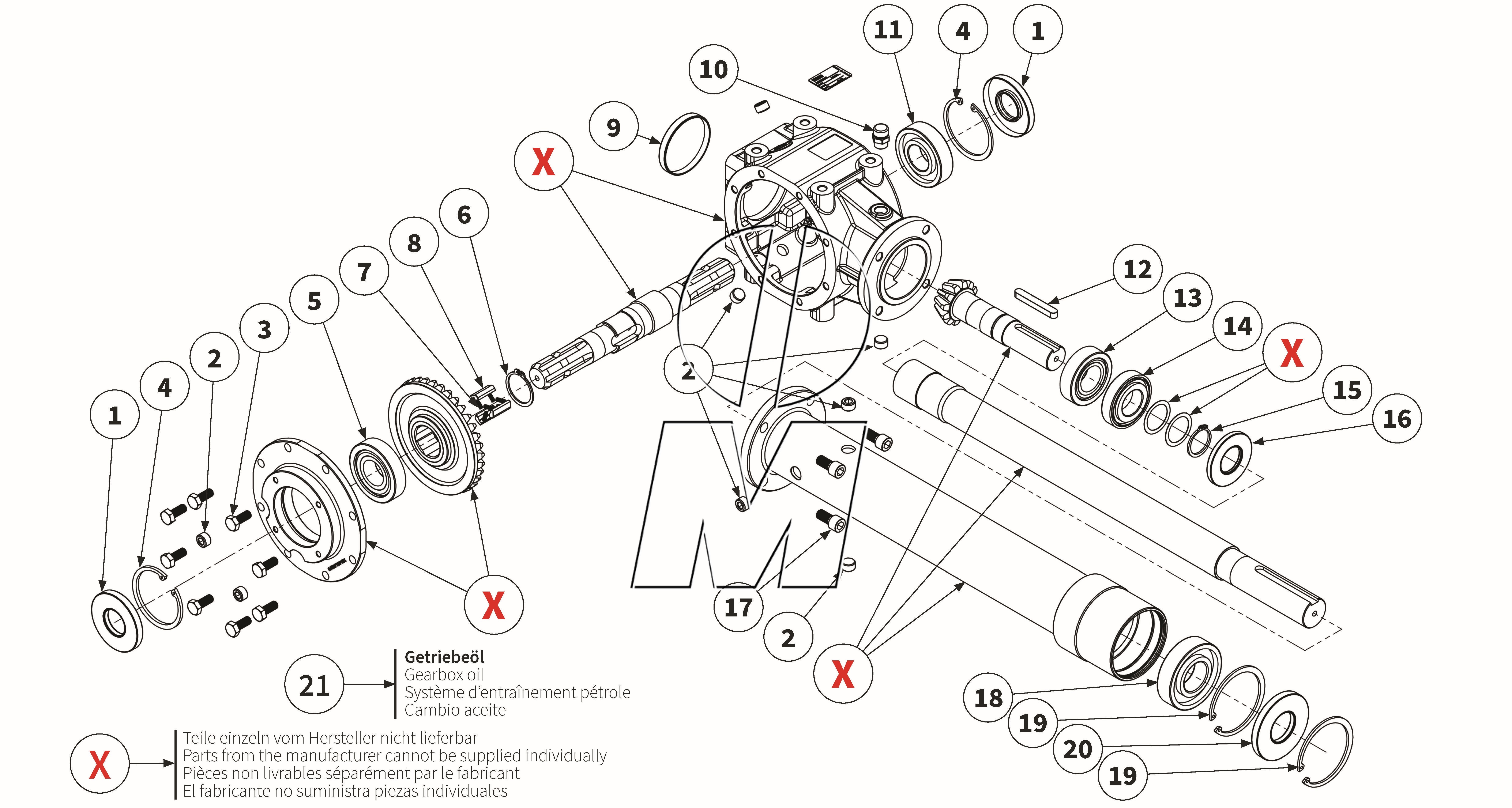 Exploded view 15: Gear box (P_H_ET_25_WEL)