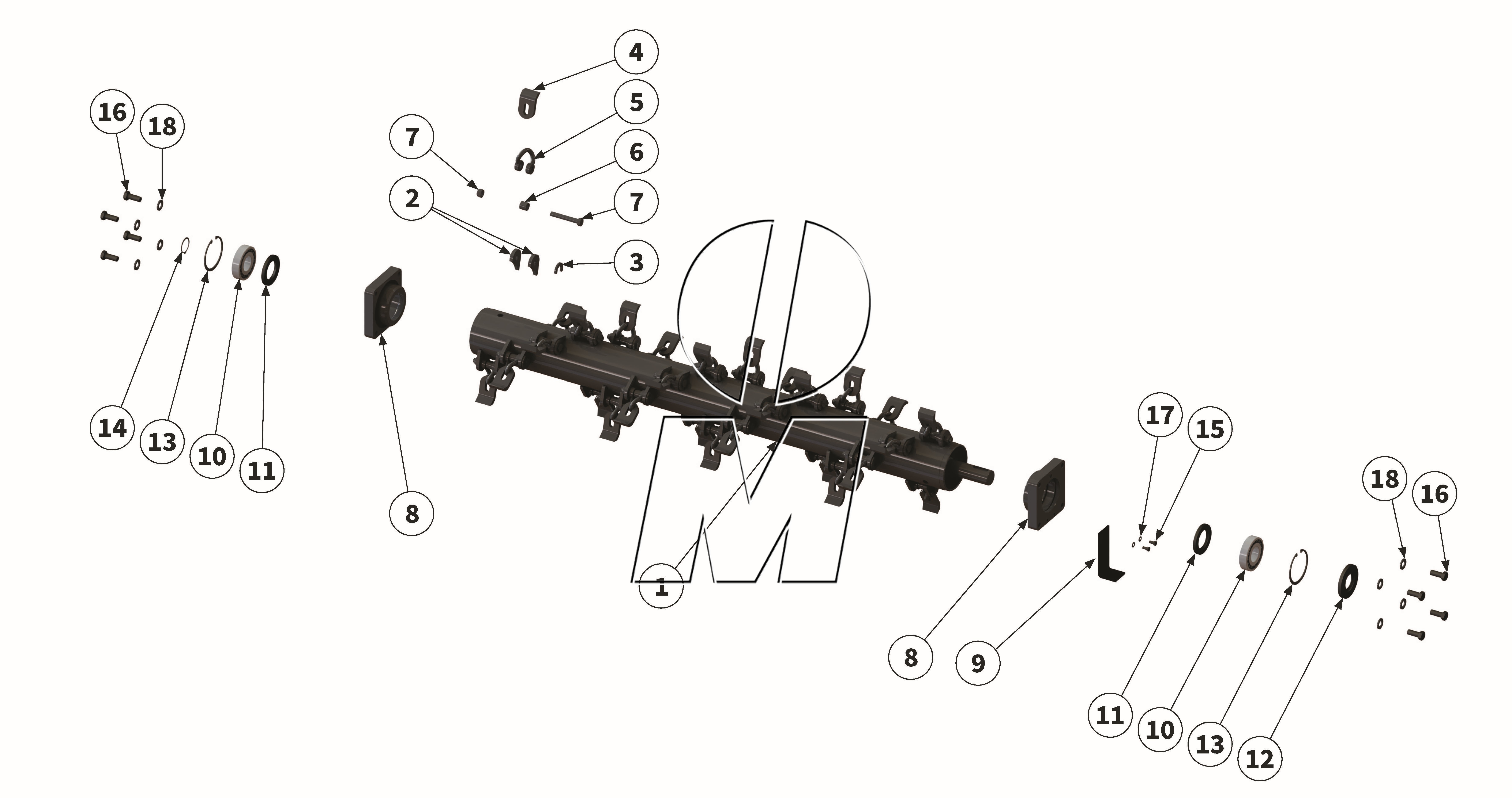 Exploded view 11: Shackle rotor (P_HS_ET_23_WEL)