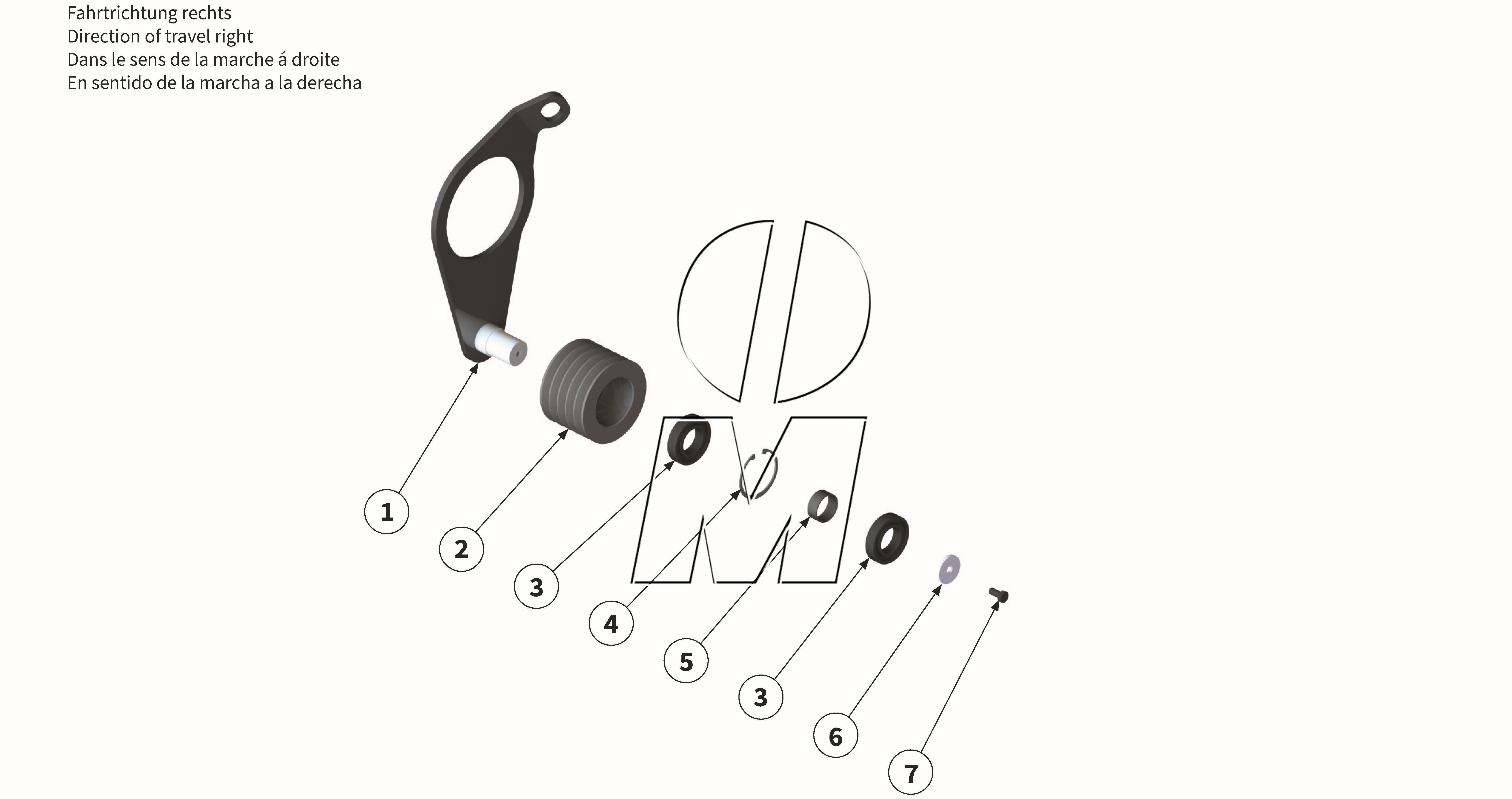 Exploded view 13: Belt tensioner right parts (P_MF_ET_24_WEL)