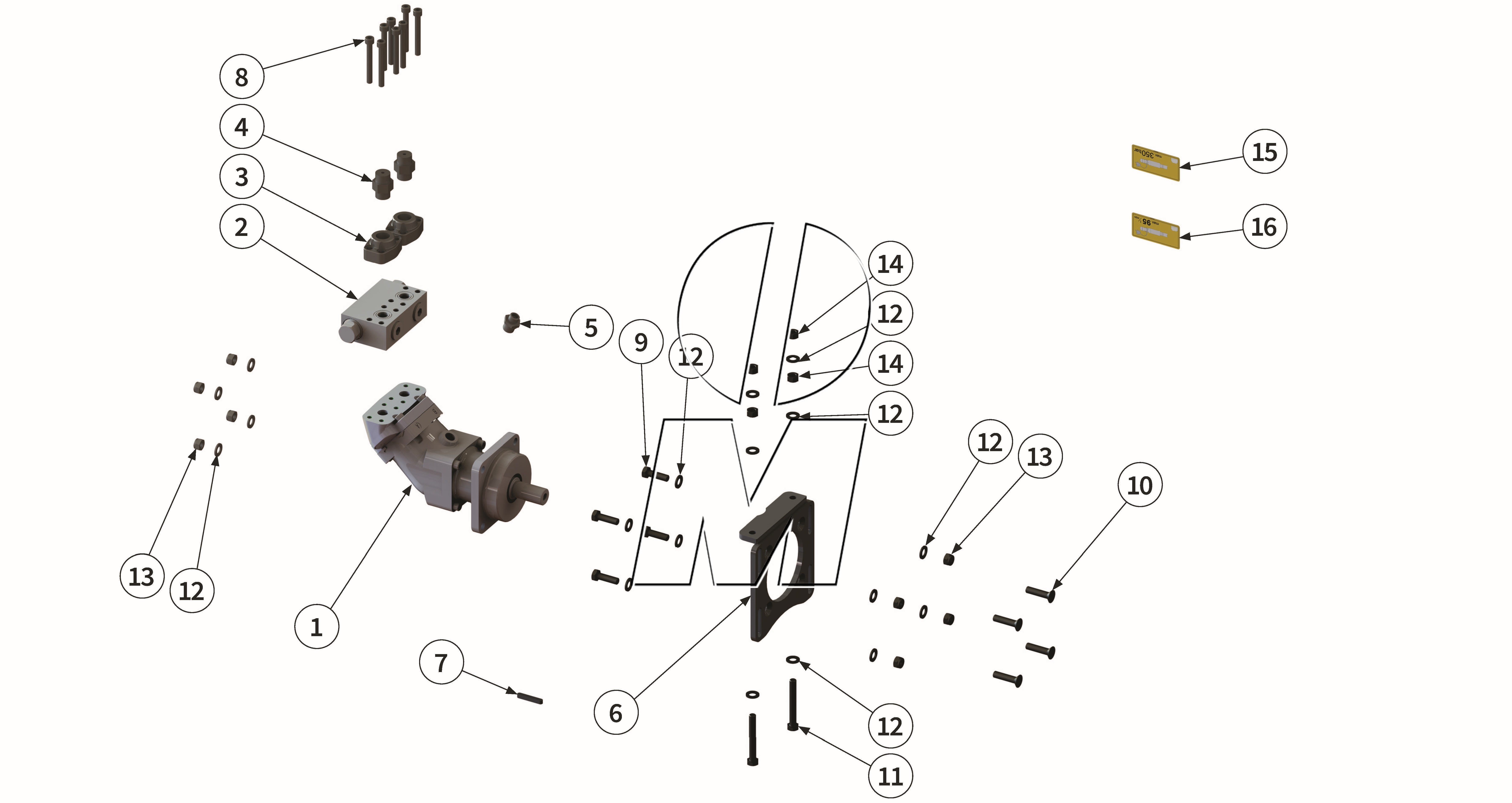 Exploded view 10: Hydraulic drive (P_H_ET_25_WEL)