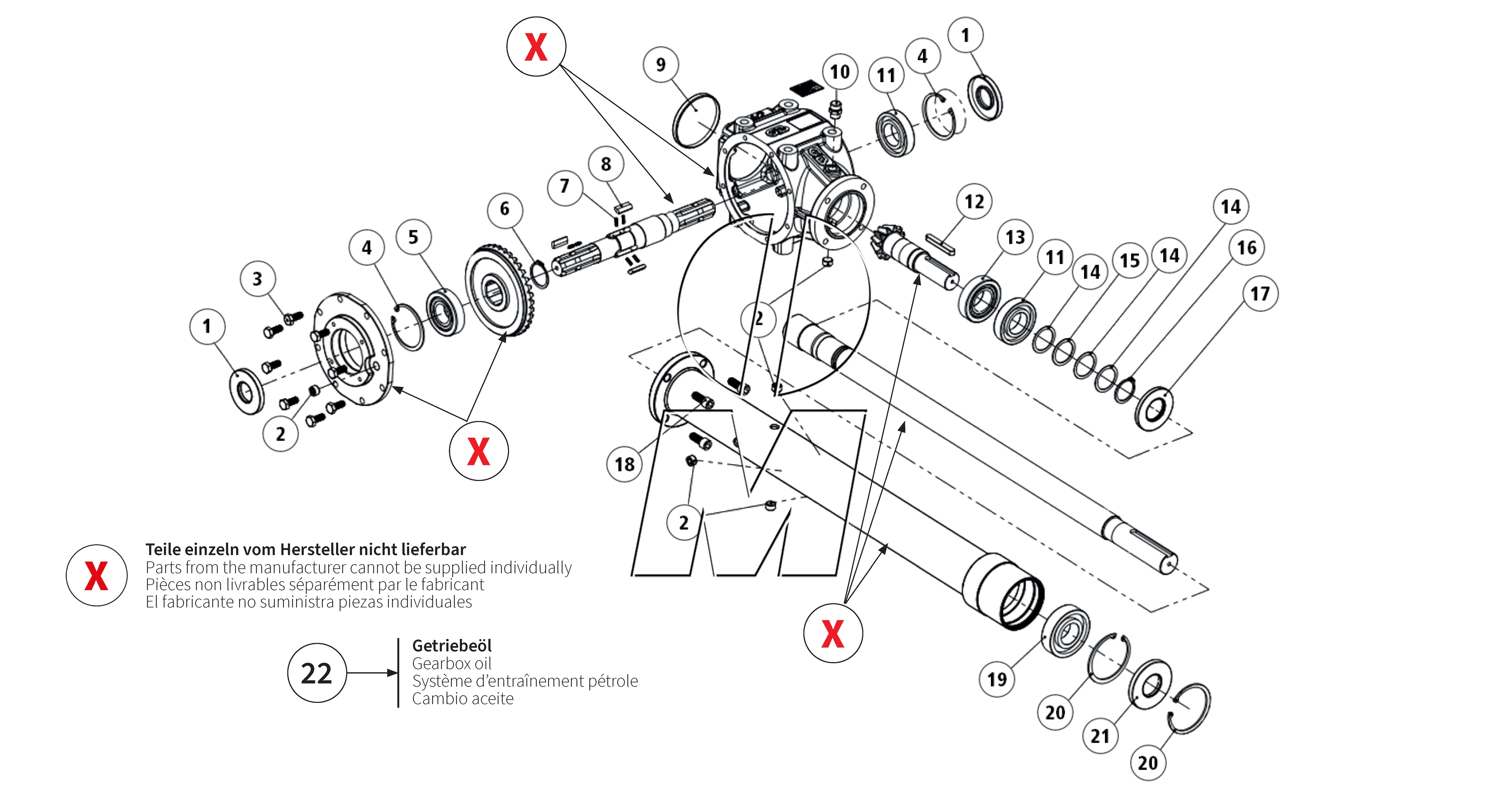 Exploded view 11: Gear box (P_L_ET_25_WEL)