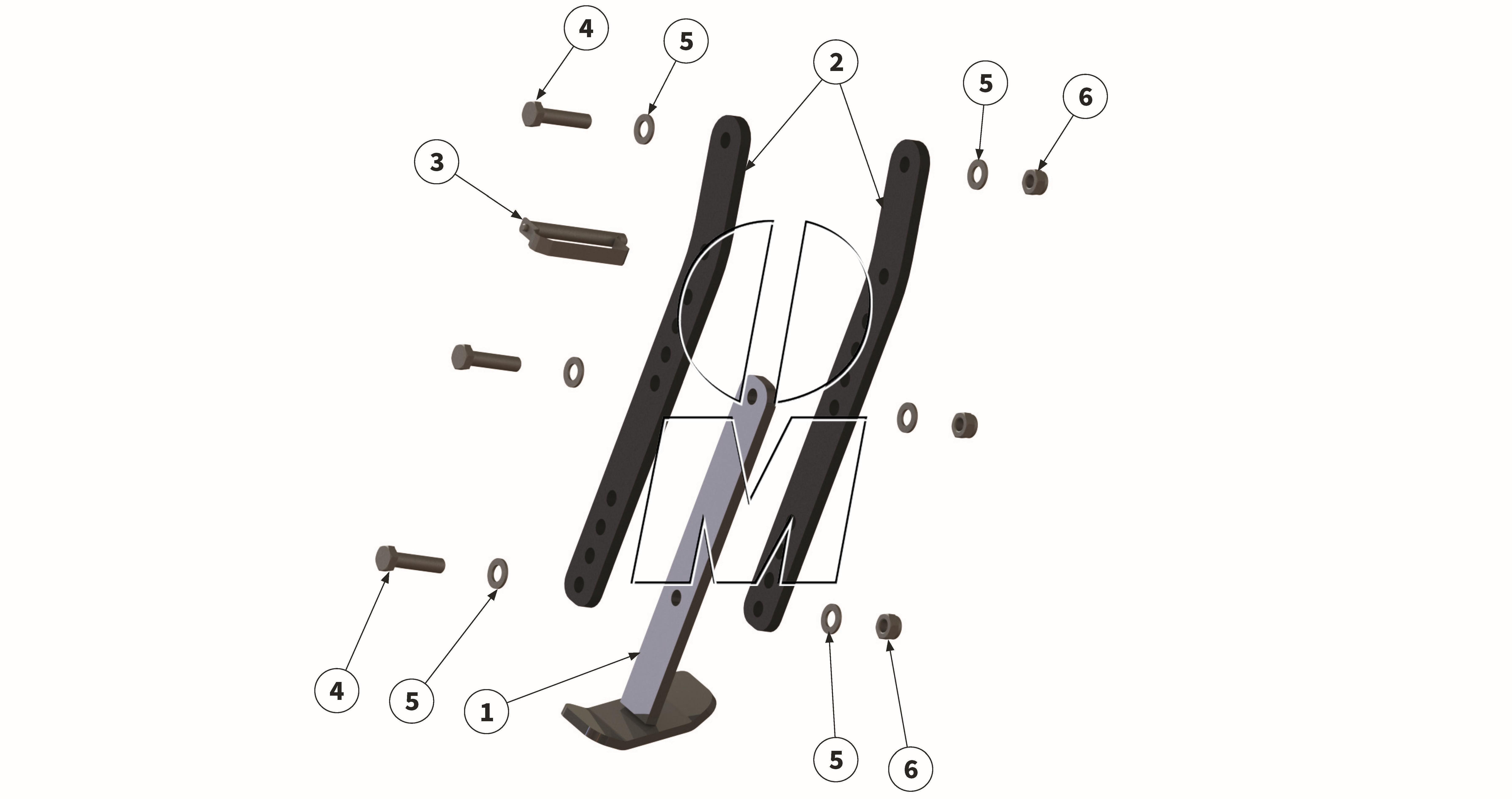 Exploded view 18: Supporting leg (P_H_ET_25_WEL)