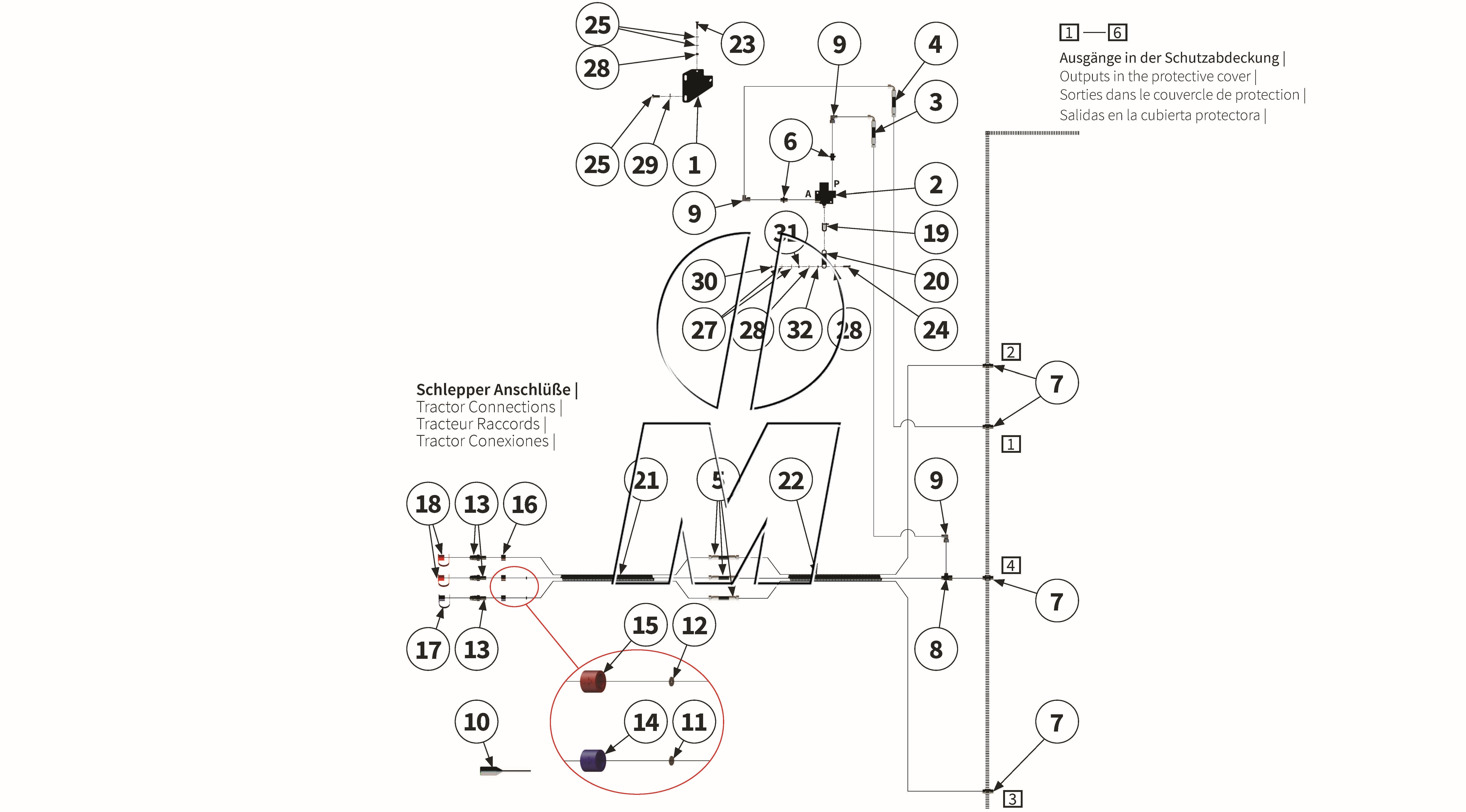 Exploded view 17: Hydraulic Part 1 (P_MSP_ET_25_WEL)