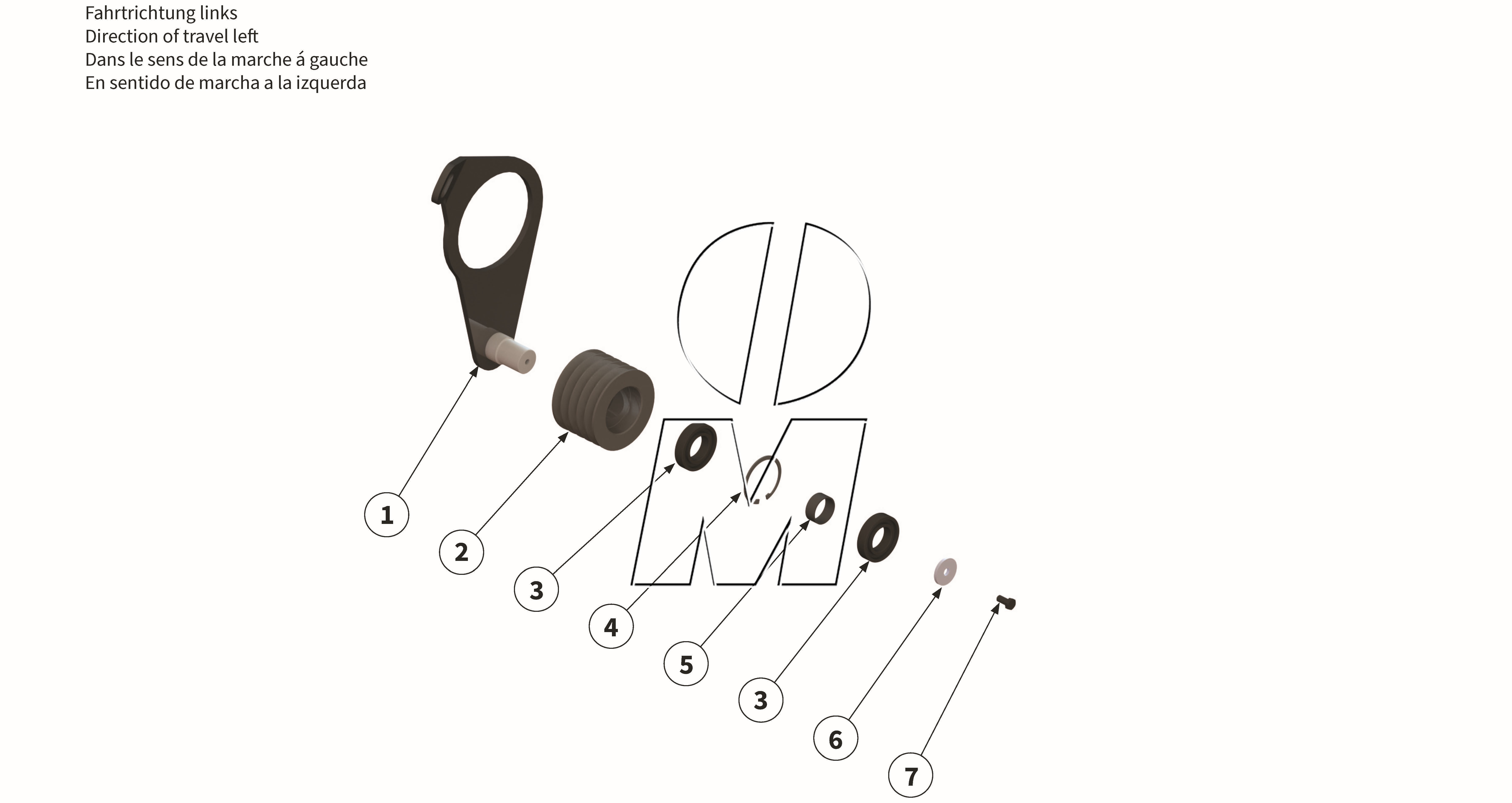 Exploded view 14: Belt tensioner left parts (P_MF_ET_24_WEL)