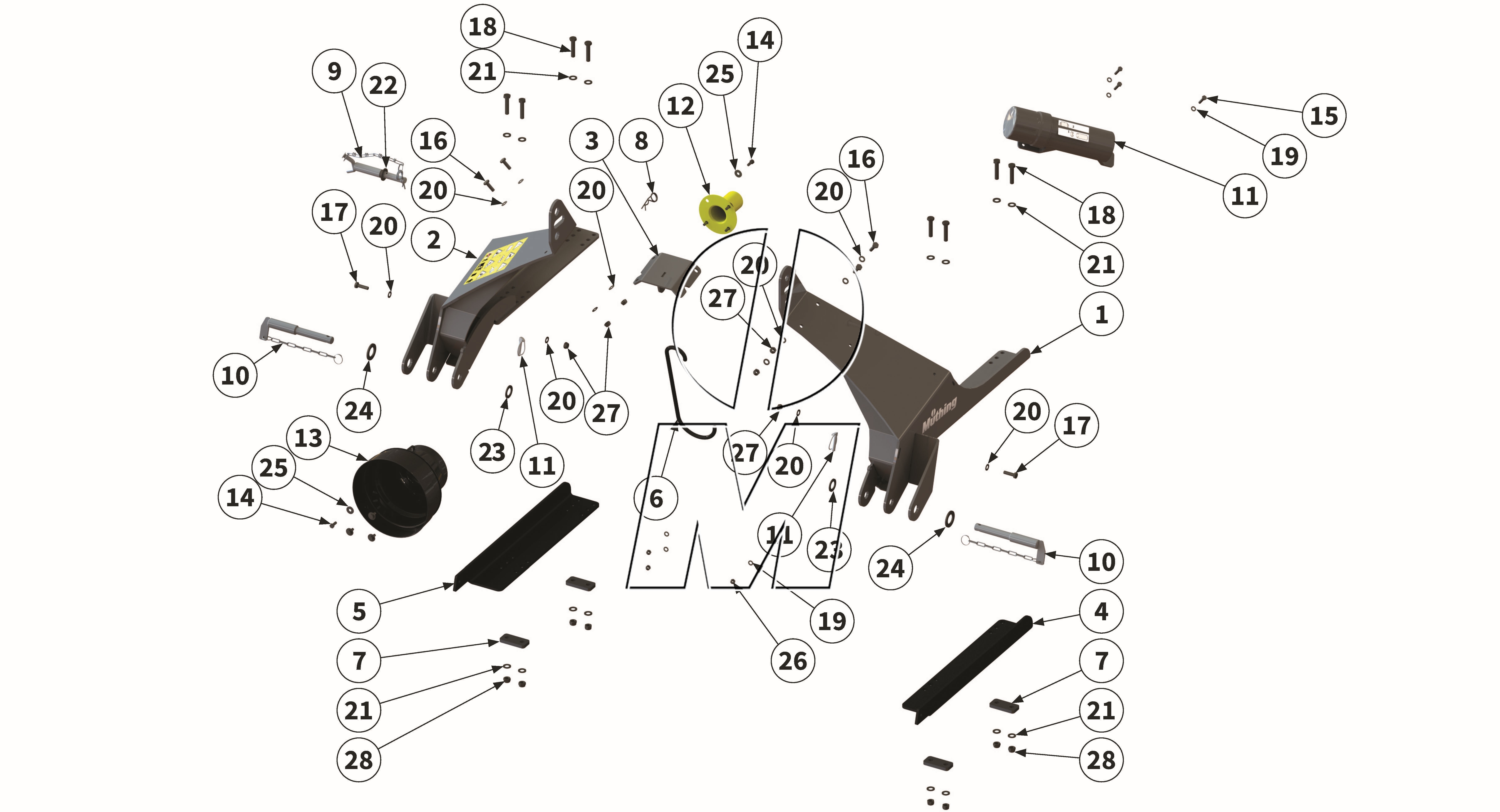 Exploded view 03:  3-point trestle (P_H_ET_25_WEL)