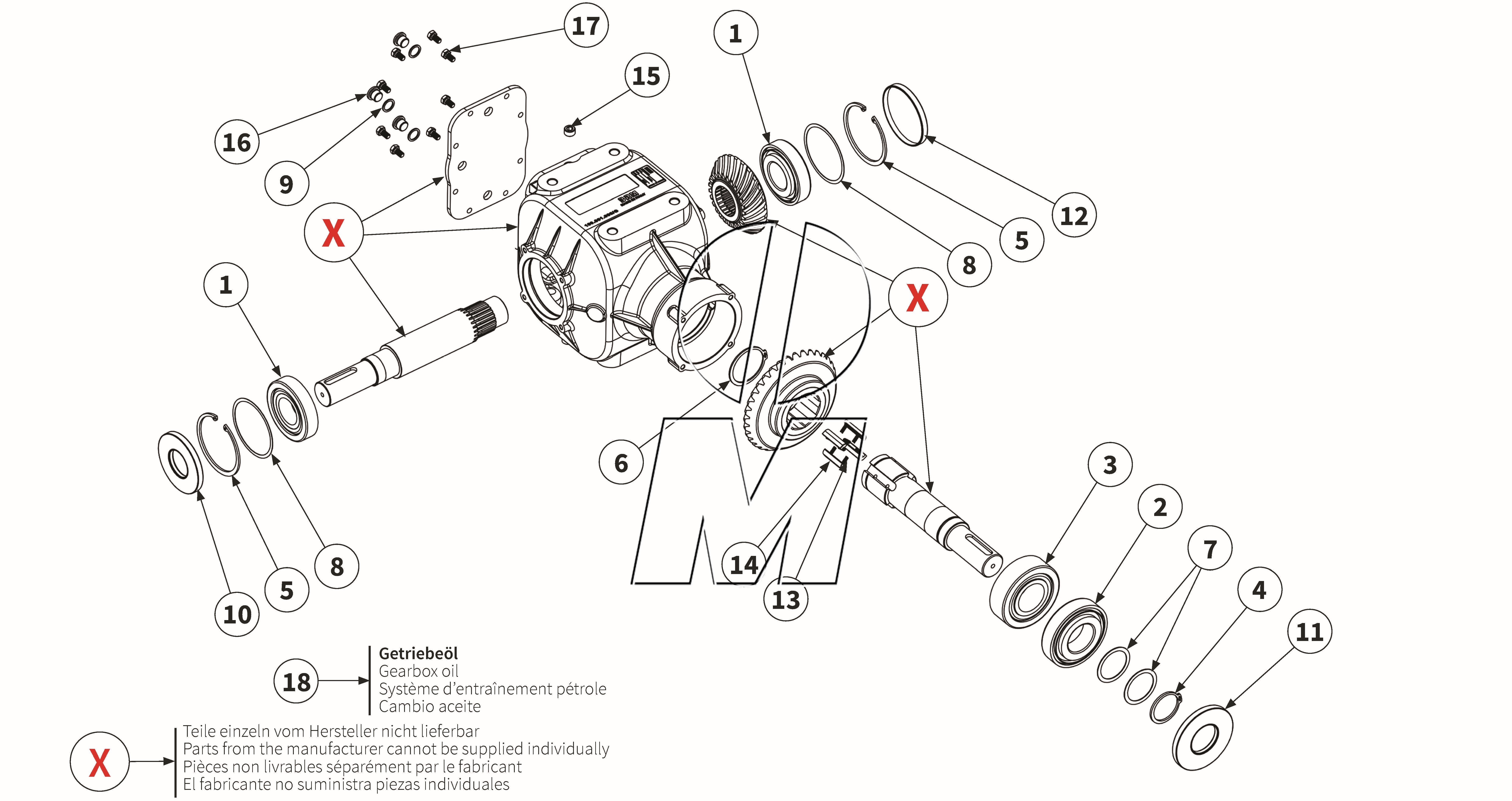 Exploded view 11: Gear box BRM MA 125 (P_MSP_ET_25_WEL)