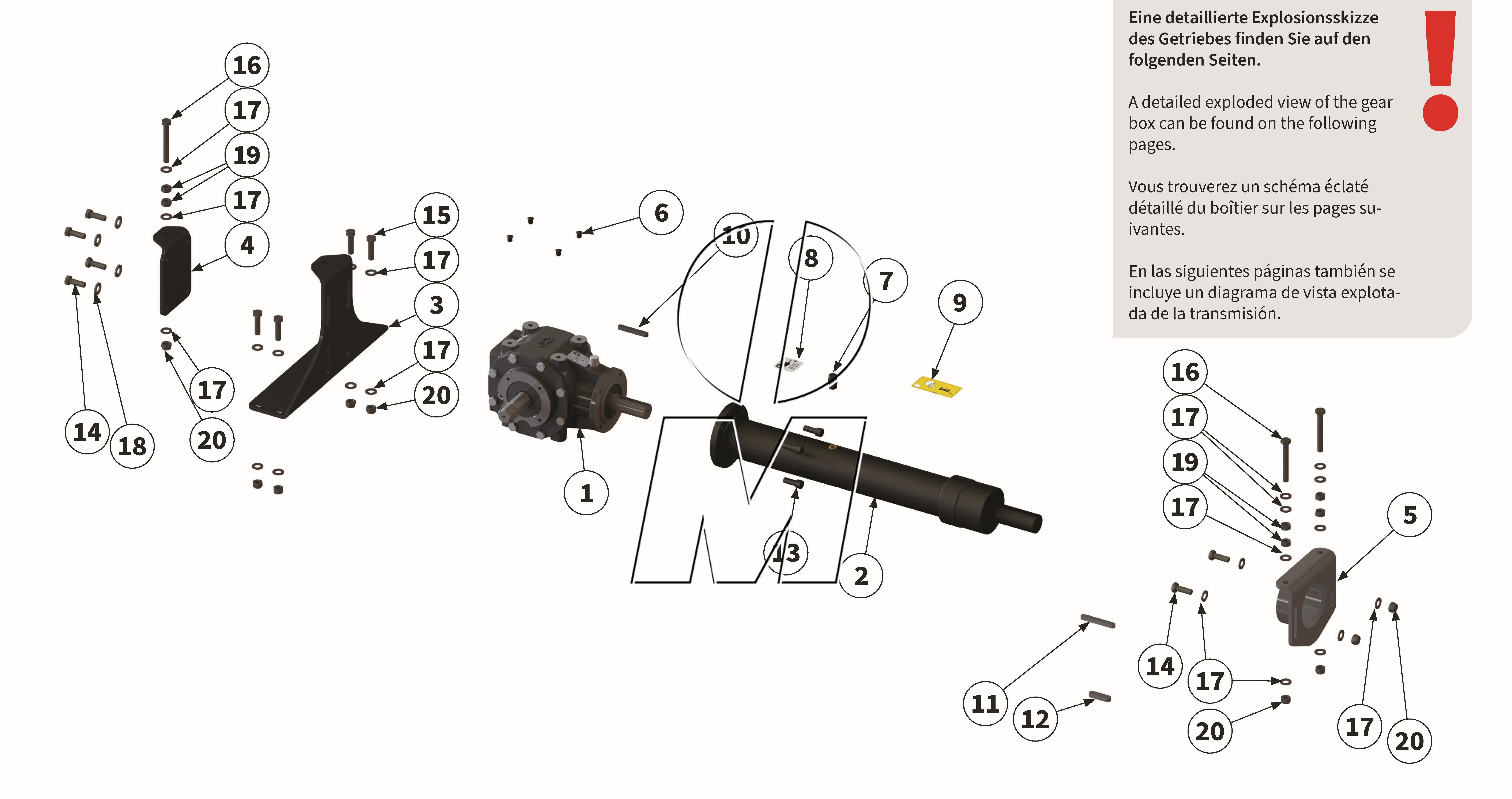 Exploded view 08: Drive and gear box (P_H_ET_25_WEL)