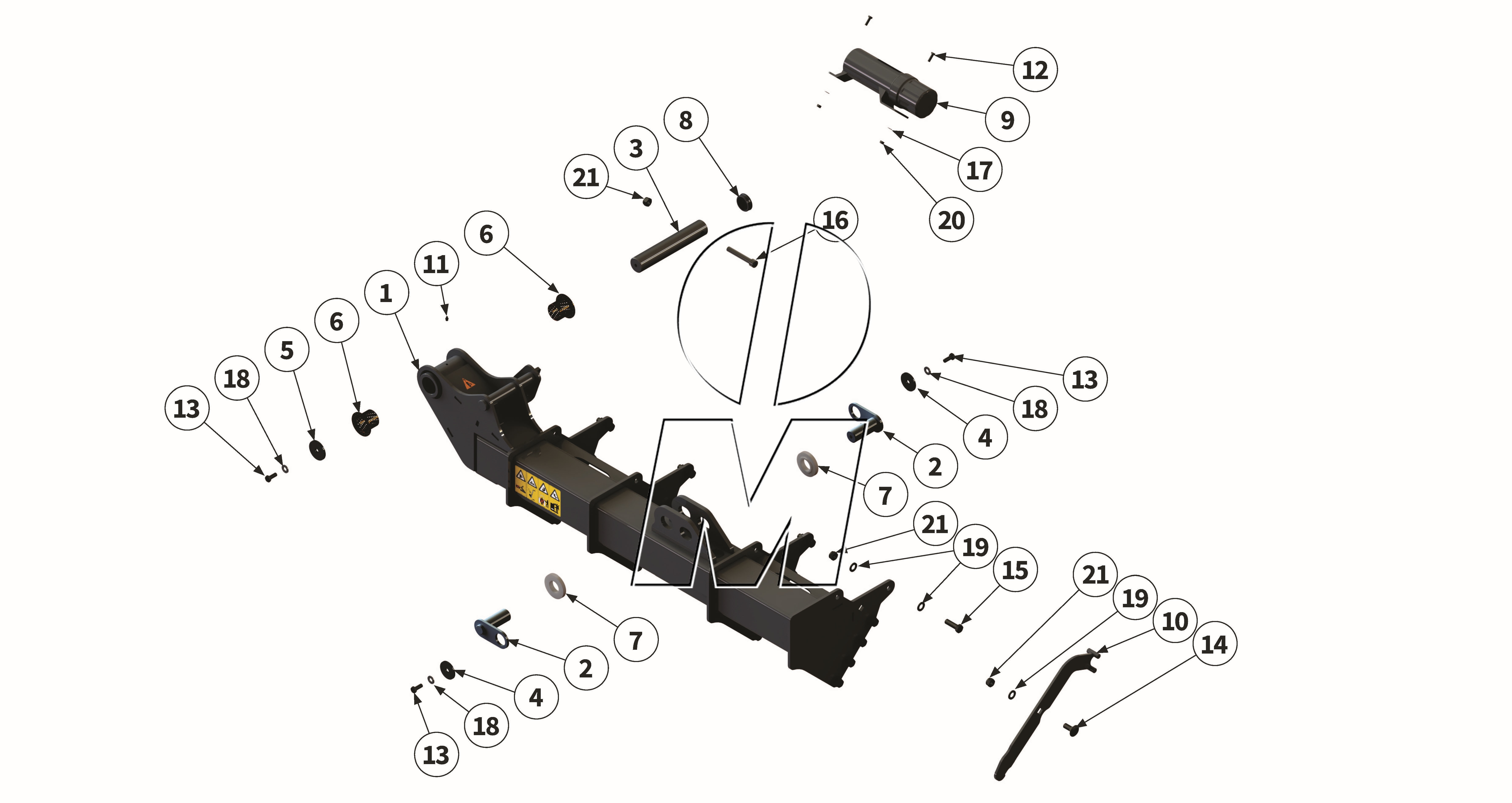 Exploded view 07: Left support arm (P_MF_ET_24_WEL)