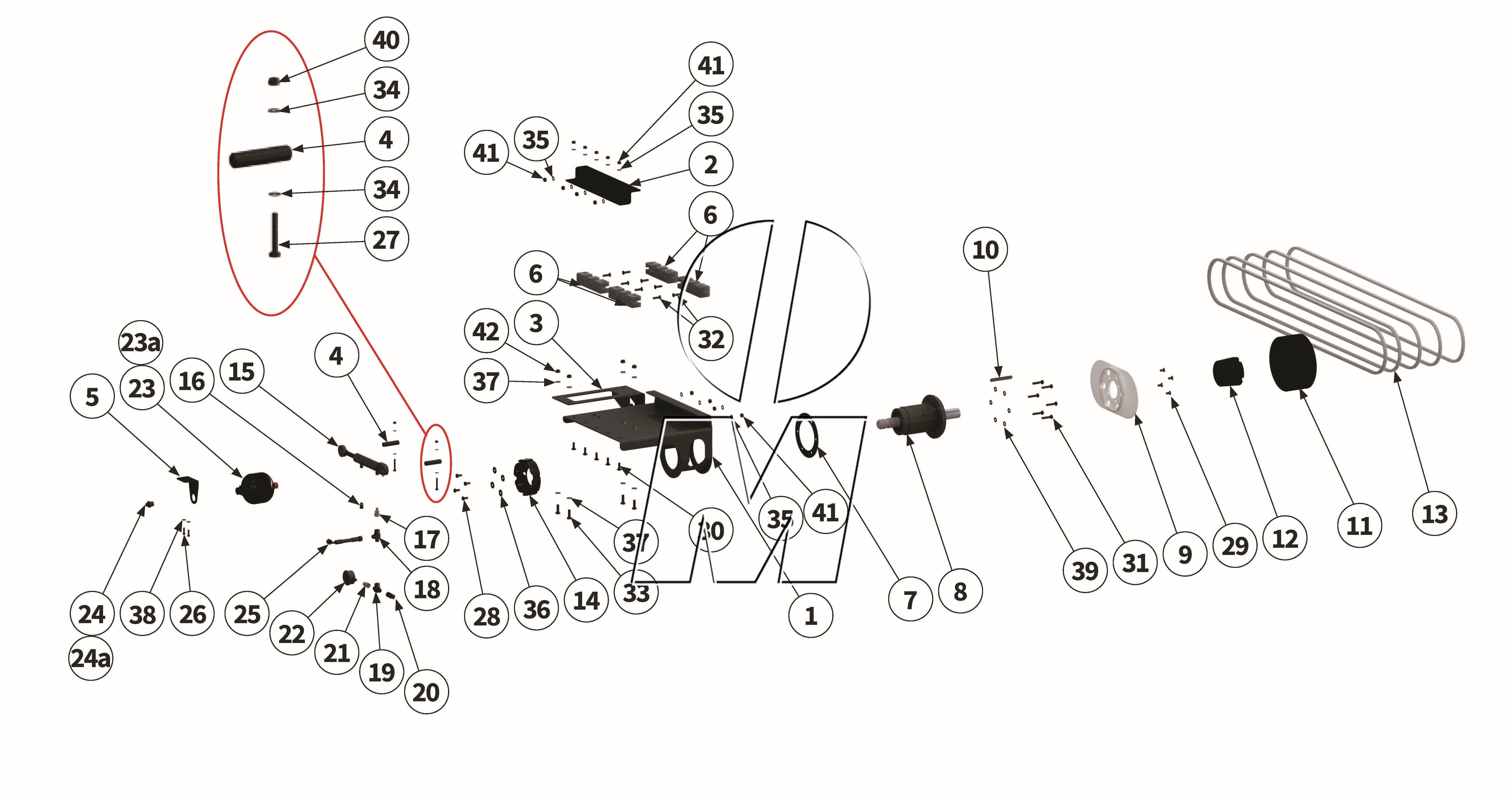 Exploded view 12: Long belt drive (P_MSP_ET_25_WEL)