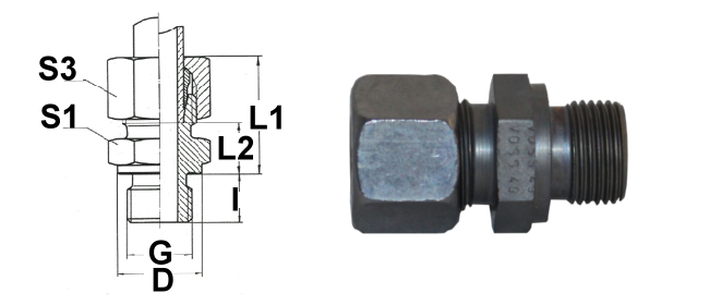 Straight screw connection SW 27