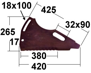 Loader wagon knife fit. for CLAAS