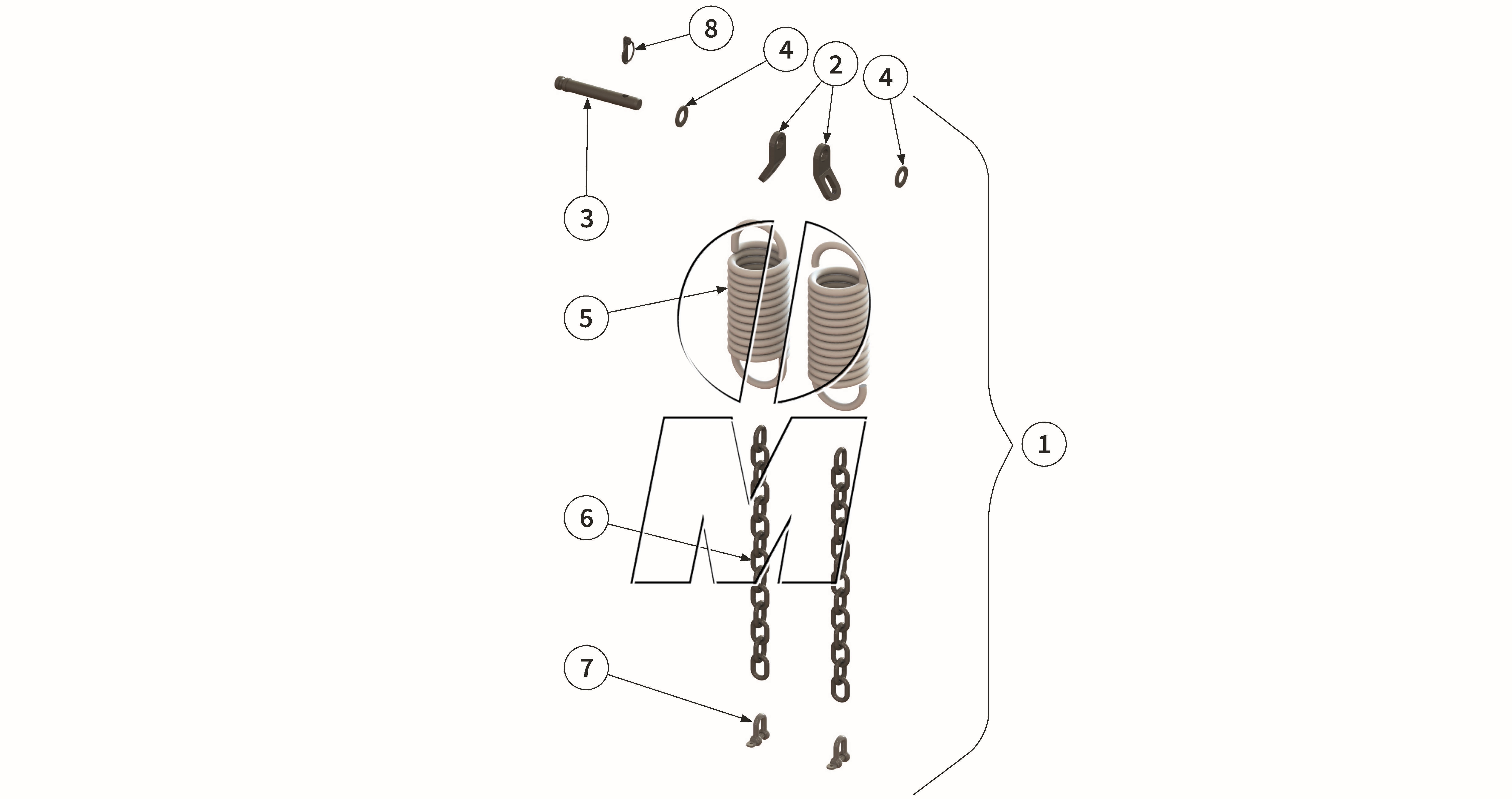 Exploded view 24: Shock-absorbing spring assembly 00046162 (P_VS_ET_24_WEL)