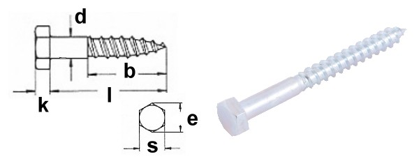 Sechskantholzschrauben SW 13