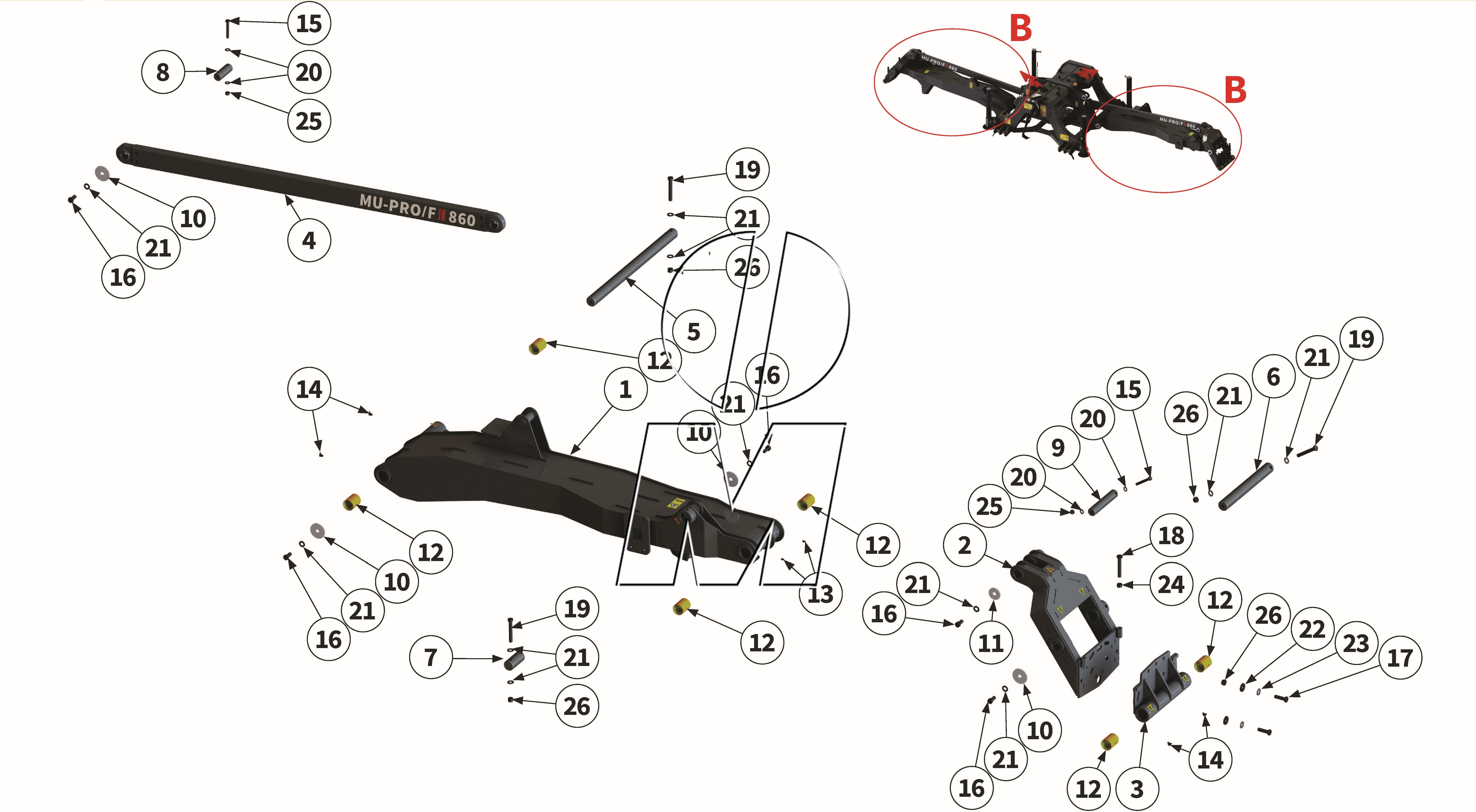 Exploded view 09: Support arm (P_PROF_ET_25_WEL)