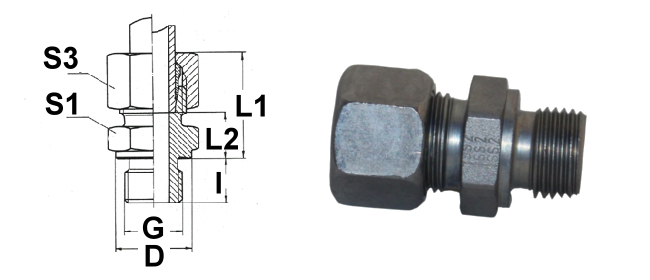 Straight screw connection SW 17