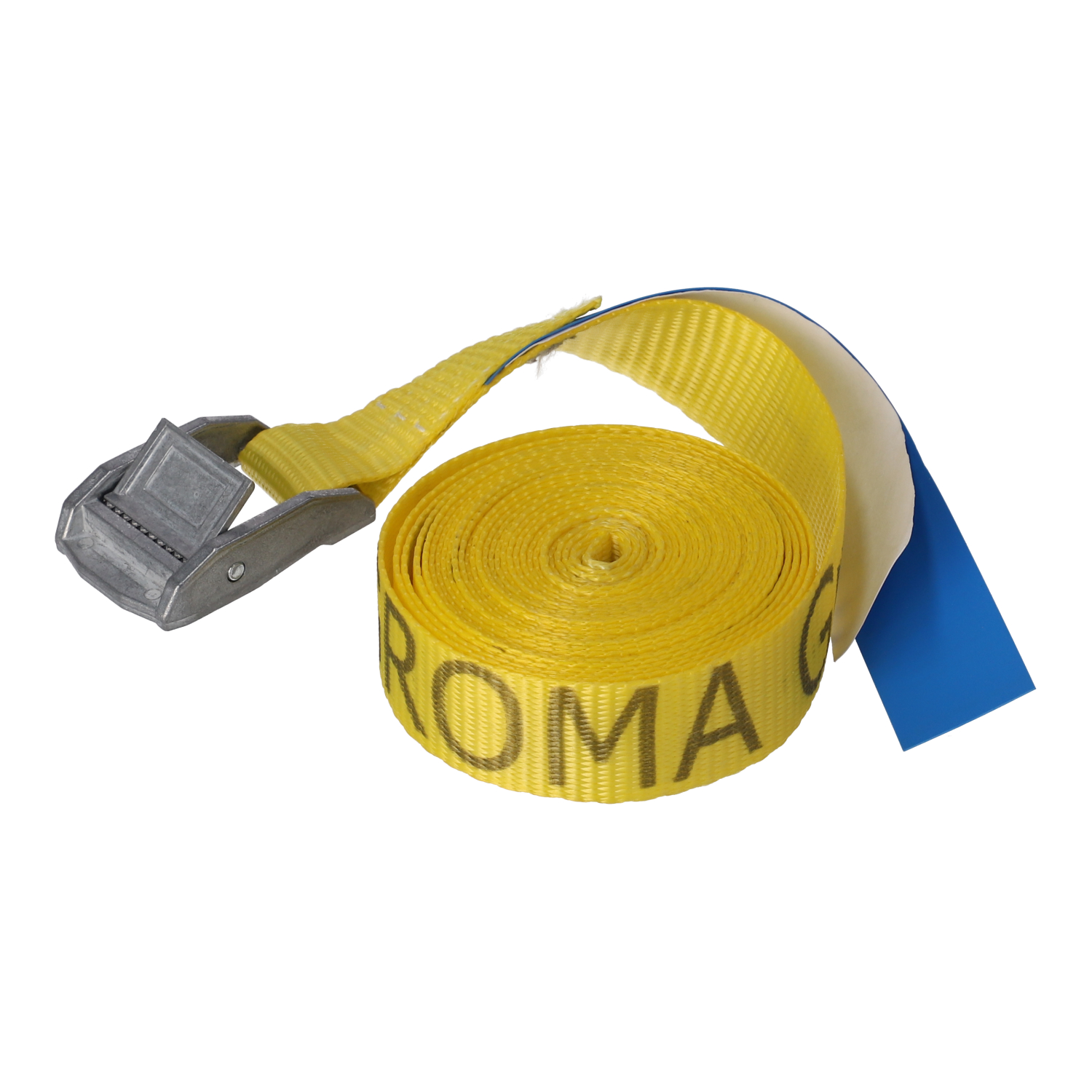AGROMA Zurrgurt gelb mit Klemmschloss 25 mm / 4 m 250 daN mit AGROMA-Aufdruck