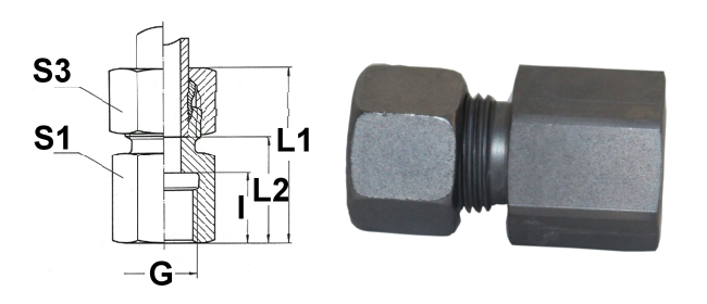 Straight screw connection SW 19