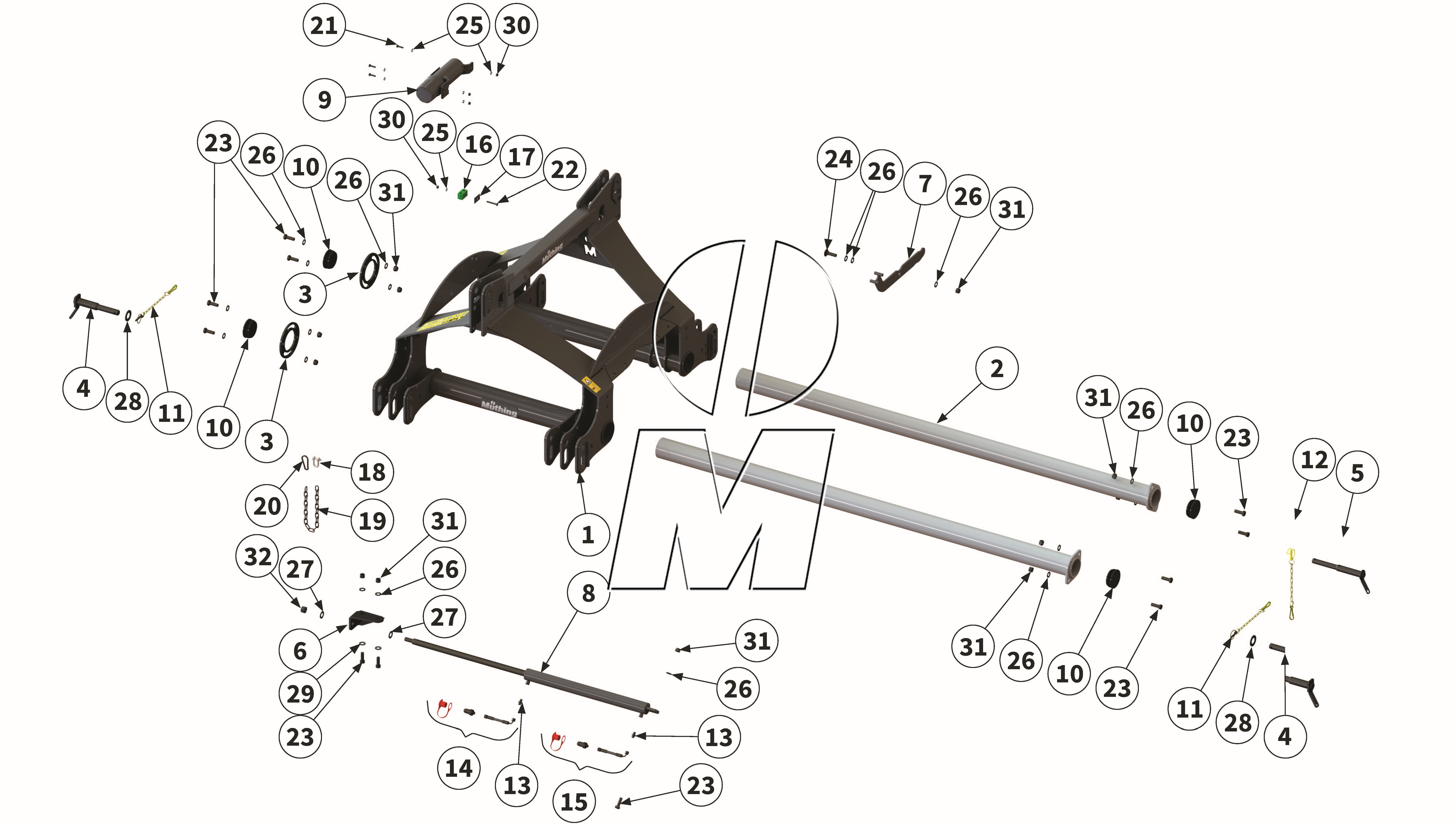 Exploded view 04: 3-point trestle (P_PRO_ET_24_WEL)