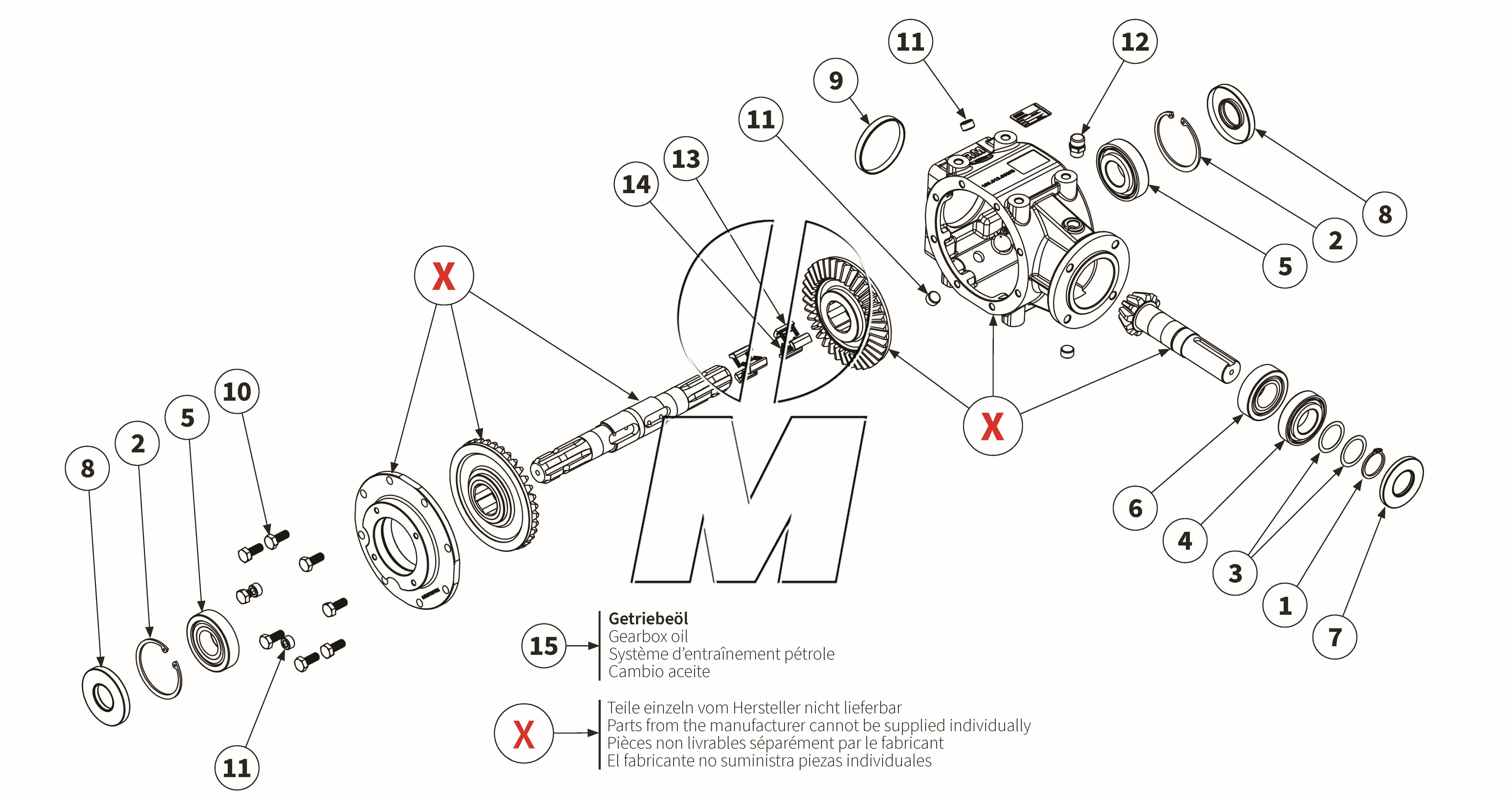 Exploded view 16: Double freewheel gearbox (P_H_ET_25_WEL)