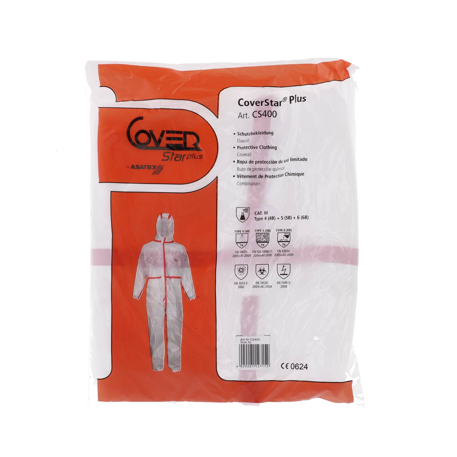 Chemieschutzoverall Typ 4 XL