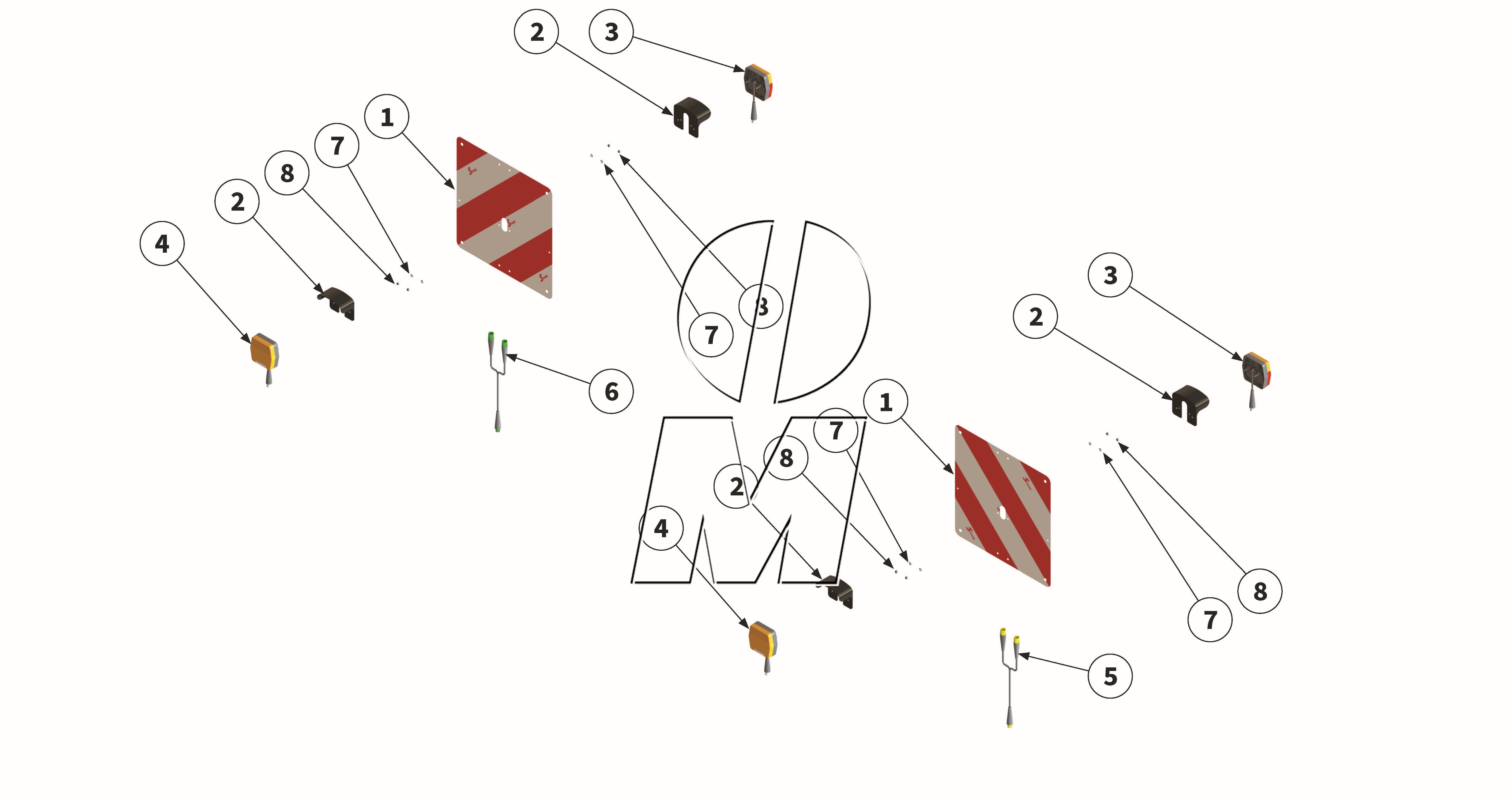Exploded view 23: Warning sign with lighting equipment (P_VS_ET_24_WEL)