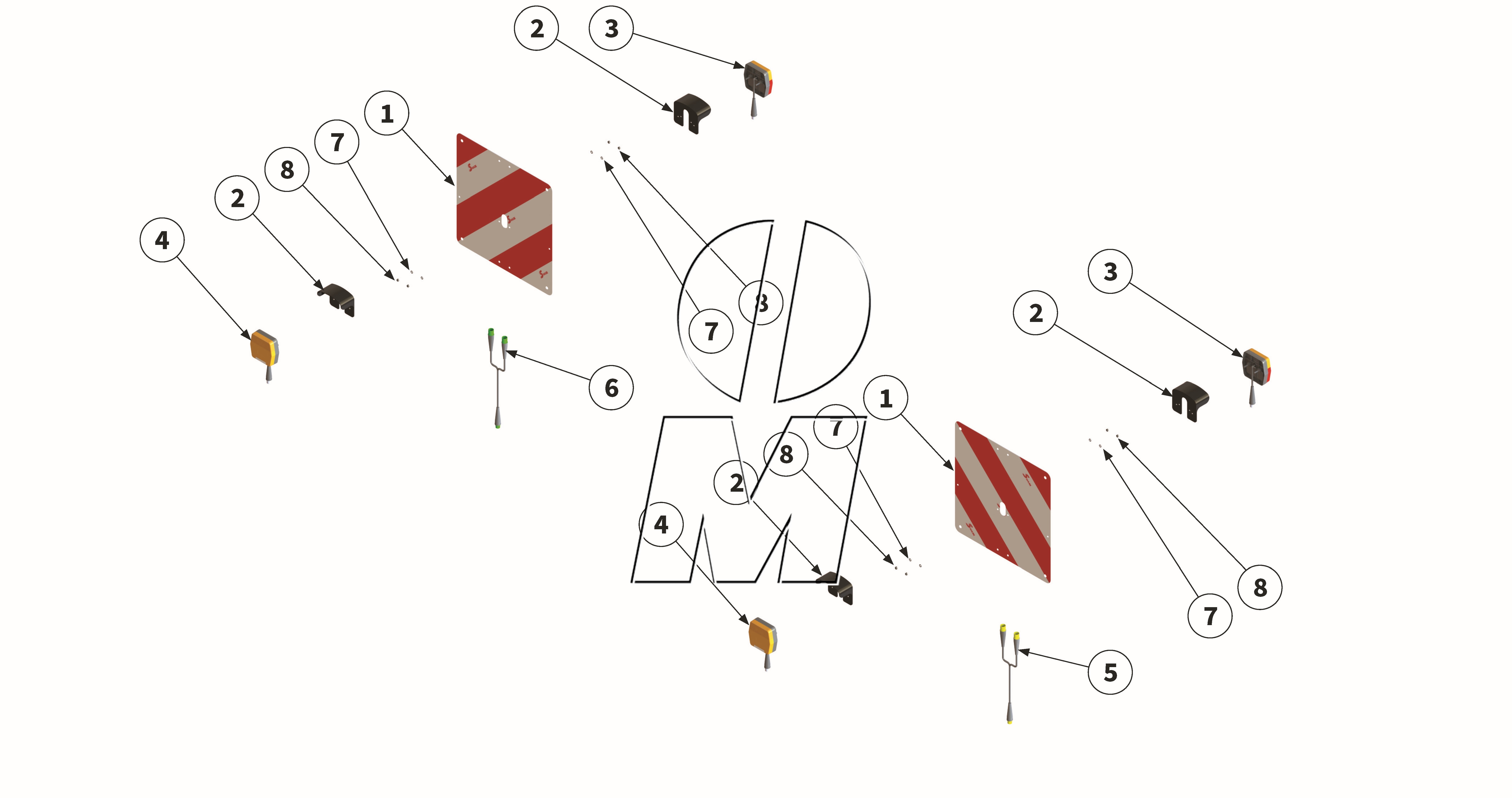 Exploded view 24: Warning sign with lighting equipment (P_M_ET_24_WEL)