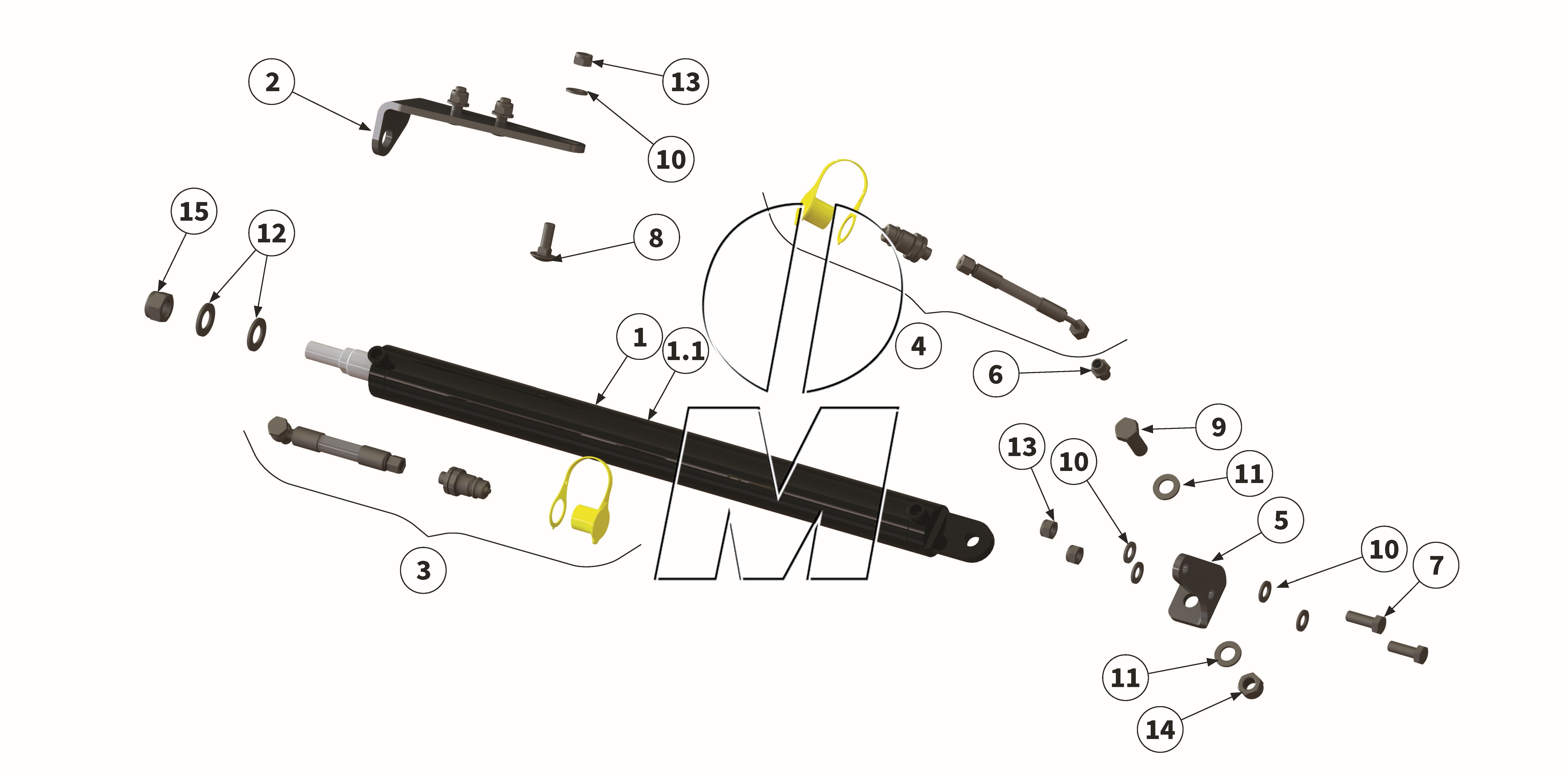 Exploded view 17: Hydraulic side shift (P_L_ET_25_WEL)